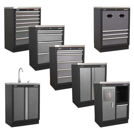 Superline PRO® 680mm Modular Cabinets – Floor, Drawer, Sink, Reel & Multifunction Units | Workshop Storage