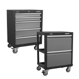 Superline PRO® Mobile Units – Workshop Trolley or 5-Drawer Mobile Cabinet | Heavy-Duty Modular Storage