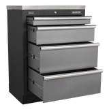 Tool chest with four drawers on a white background, featuring the Sealey brand.
