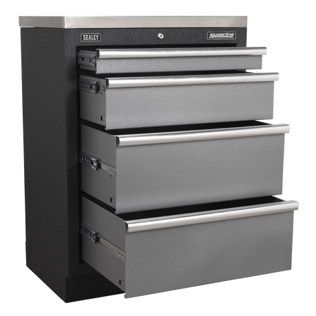 Tool chest with four drawers on a white background, featuring the Sealey brand.