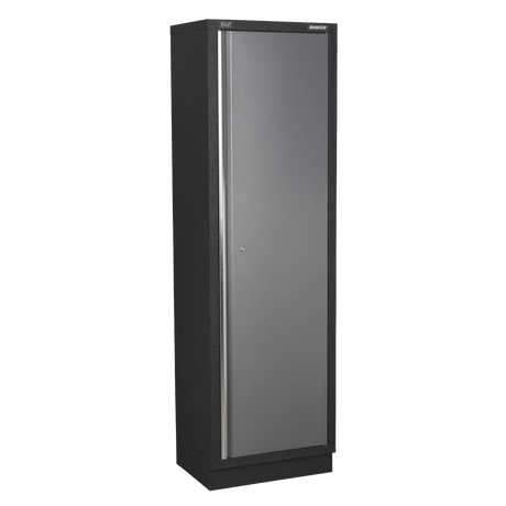 Black metal cabinet on a white background