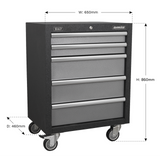 Superline PRO® Mobile Units – Workshop Trolley or 5-Drawer Mobile Cabinet | Heavy-Duty Modular Storage