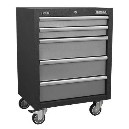 Superline PRO® Mobile Units – Workshop Trolley or 5-Drawer Mobile Cabinet | Heavy-Duty Modular Storage