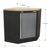 Superline PRO® Modular Corner Floor Cabinet 865mm – Workshop & Garage Storage Unit