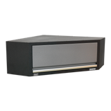 Black and gray outdoor kitchen drawer with brand logo on a white background
