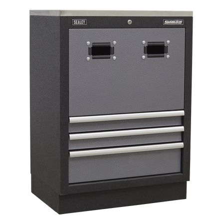 Gray tool cabinet with Sealey branding on a white background