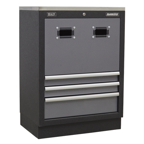 Gray tool cabinet with Sealey branding on a white background