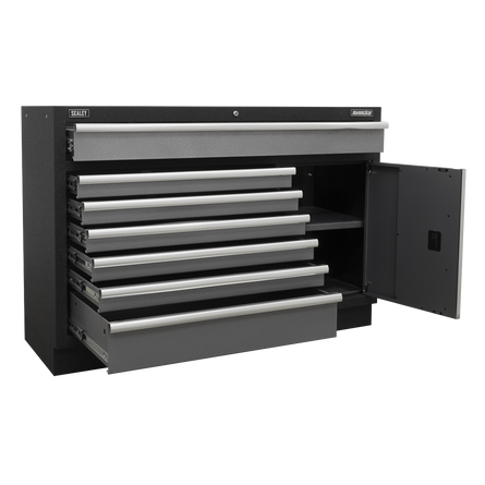 Superline PRO® 1360mm Floor Cabinet – 7-Drawer Modular Tool Cabinet | Heavy-Duty Workshop Storage (APMS64)