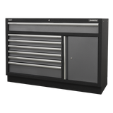 Superline PRO® 1360mm Floor Cabinet – 7-Drawer Modular Tool Cabinet | Heavy-Duty Workshop Storage (APMS64)