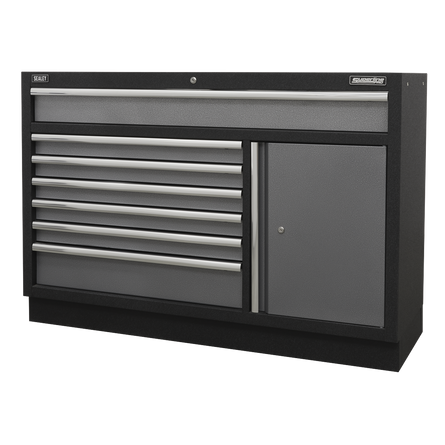 Superline PRO® 1360mm Floor Cabinet – 7-Drawer Modular Tool Cabinet | Heavy-Duty Workshop Storage (APMS64)