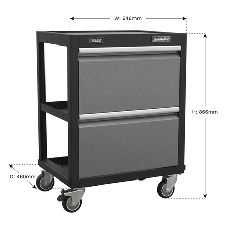 Superline PRO® Mobile Units – Workshop Trolley or 5-Drawer Mobile Cabinet | Heavy-Duty Modular Storage