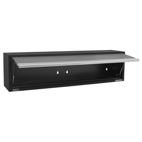 Black and silver wall-mounted shelf with 'Sealey' branding on a white background