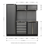 Superline PRO® 1.96m Modular Storage System – Wood or Stainless Steel Worktop | Heavy-Duty Garage & Workshop Cabinets