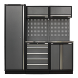 Superline PRO® 1.96m Modular Storage System – Wood or Stainless Steel Worktop | Heavy-Duty Garage & Workshop Cabinets