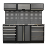 Superline PRO® 2.04m Modular Storage System – Wood or Stainless Steel Worktop | Heavy-Duty Garage & Workshop Cabinets