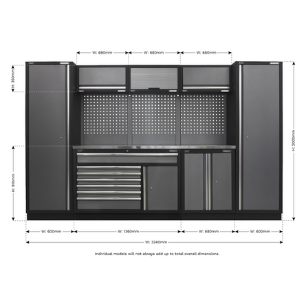 Superline PRO® 3.24m Modular Storage System with Choice of Worktop