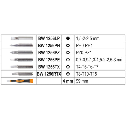 Betaworker 21-Piece 4 Mm Bit Set With Magnetic Bit Holder In Plastic Case - BW 1256/C21-1