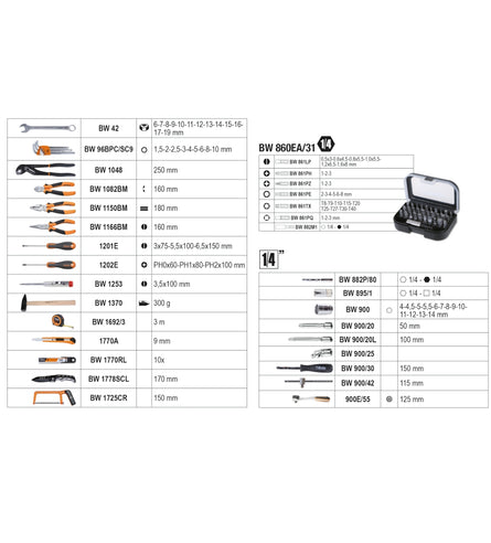 Betaworker 100-Piece General Maintenance Tool Case - BW 2054E-100