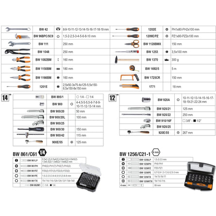 Betaworker 163-Piece General Maintenance Tool Case - BW 2056E