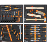 Betaworker Long Mobile Roller Cabinet With 9 Drawers And 487-Piece Tool Assortment - BW 2400S XL9/E-XL