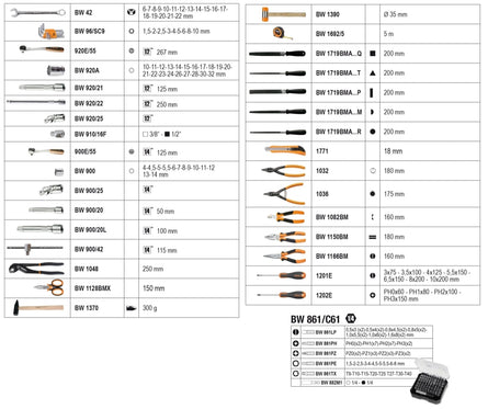 Betaworker 157-Piece Tool Assortment With Fastening Accessories - BW 5958U