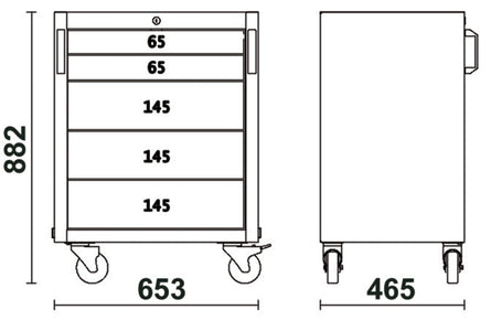 Beta C45PRO 2.0 C5 & C7 — Mobile Roller Cabinets (5-Drawer & 7-Drawer)