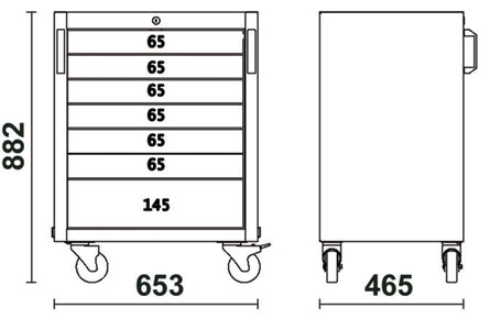 Beta C45PRO 2.0 C5 & C7 — Mobile Roller Cabinets (5-Drawer & 7-Drawer)