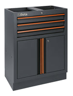 Beta C45 Pro 2.0 Gray tool cabinet with orange accents and Beta branding on a white background