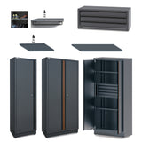 Beta C45PRO 2.0 Collection of gray storage cabinets and shelves on a white background