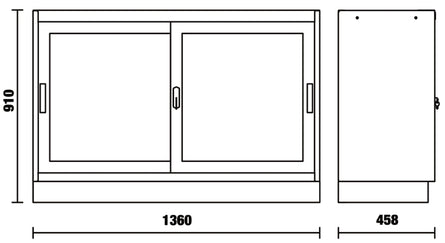 Beta C45PRO 2.0 MAL & MAT — Fixed 1,360 mm Module (Metal or Clear Doors)