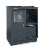 Beta C45 Pro 2.0 Gray metal trash bin with a visible brand logo on a white background