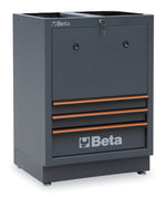 Beta C45 Pro 2.0 Gray tool cabinet with orange handles and Beta branding on a white background
