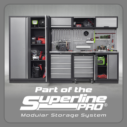 Superline PRO® 4.92m Modular Storage System – Wood or Stainless Steel Worktop | Professional Garage & Workshop Cabinets