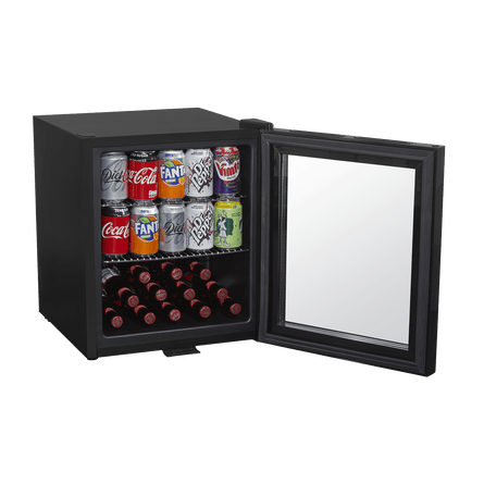 Baridi 50L Table Top Beer & Drinks Mini Fridge 3 - 10°C, Light, Black & Glass - DH12 - DH12 - Sealey Tools UK - Workshop Tool Storage