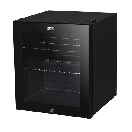 Baridi 50L Table Top Beer & Drinks Mini Fridge 3 - 10°C, Light, Black & Glass - DH12 - DH12 - Sealey Tools UK - Workshop Tool Storage
