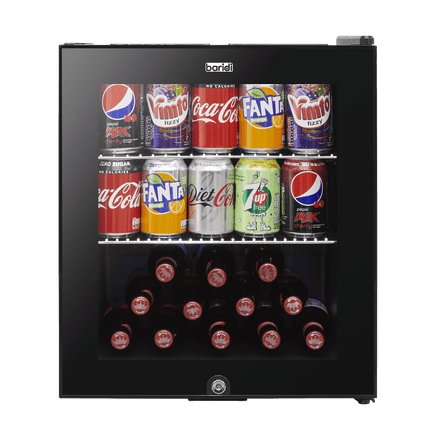 Baridi 50L Table Top Beer & Drinks Mini Fridge 3 - 10°C, Light, Black & Glass - DH12 - DH12 - Sealey Tools UK - Workshop Tool Storage