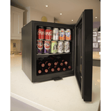 Baridi 50L Table Top Beer & Drinks Mini Fridge 3 - 10°C, Light, Black & Glass - DH12 - DH12 - Sealey Tools UK - Workshop Tool Storage
