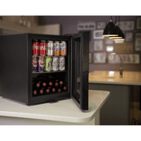 Baridi 50L Table Top Beer & Drinks Mini Fridge 3 - 10°C, Light, Black & Glass - DH12 - DH12 - Sealey Tools UK - Workshop Tool Storage