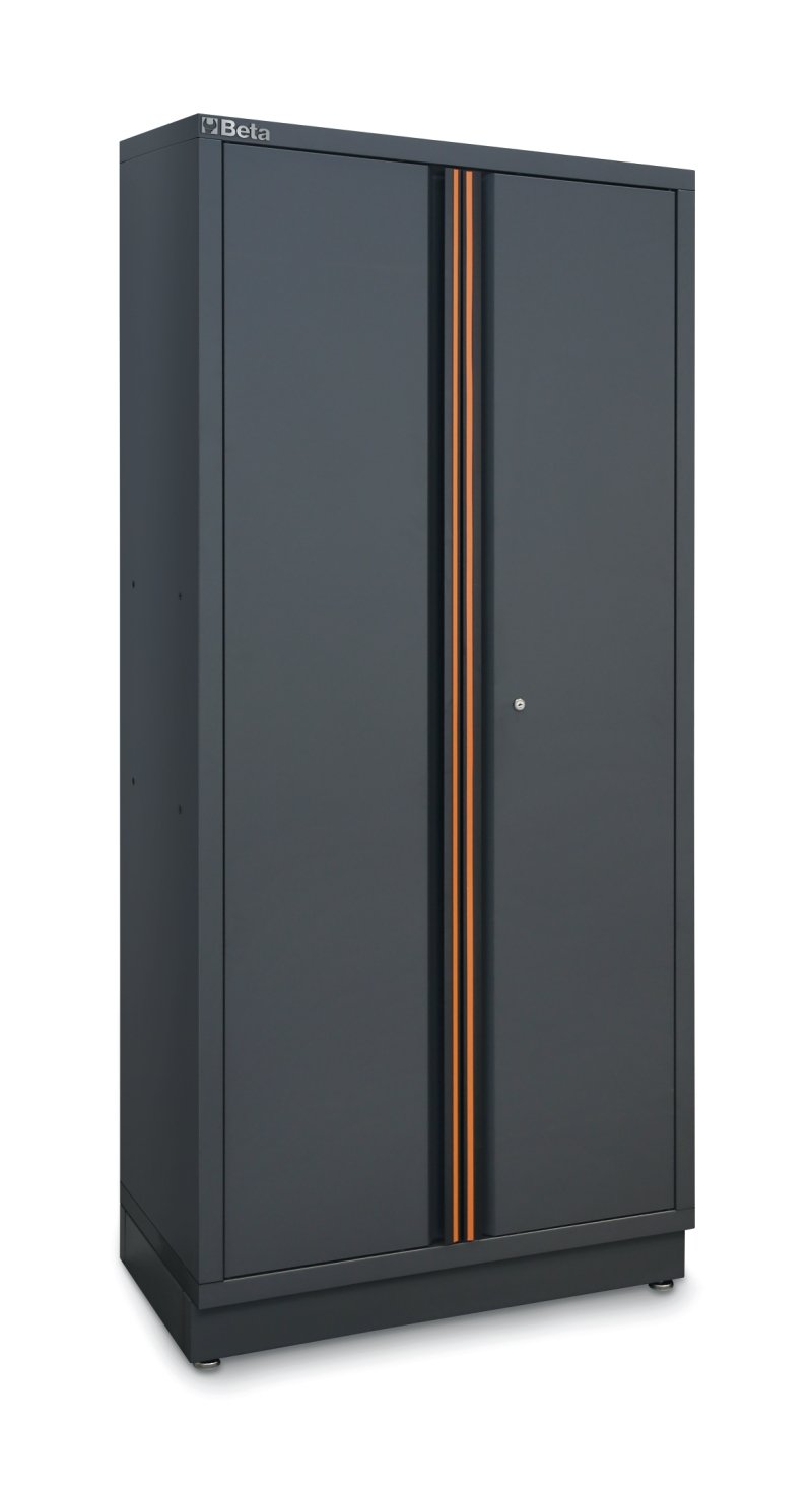 Beta C45 Pro 2.0 Gray storage cabinet with bronze accents on a white background