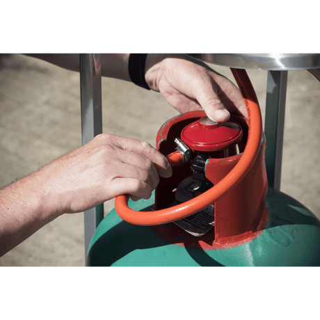 Dellonda 13kW Stainless Steel Commercial Gas Outdoor Garden Patio Heater, Wheels - DG2 - DG2 - Sealey Tools UK - Workshop Tool Storage