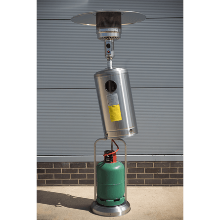 Dellonda 13kW Stainless Steel Commercial Gas Outdoor Garden Patio Heater, Wheels - DG2 - DG2 - Sealey Tools UK - Workshop Tool Storage