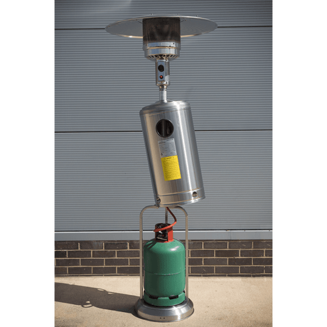 Dellonda 13kW Stainless Steel Commercial Gas Outdoor Garden Patio Heater, Wheels - DG2 - DG2 - Sealey Tools UK - Workshop Tool Storage