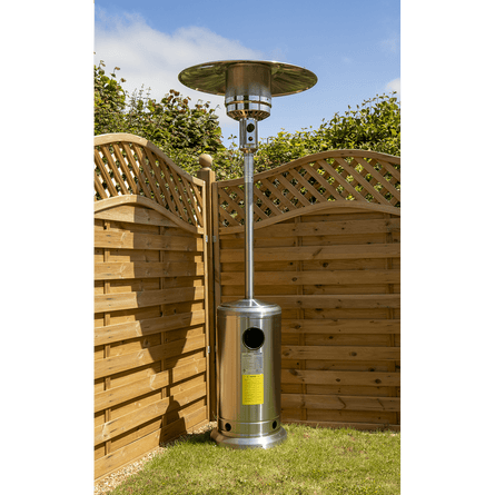 Dellonda 13kW Stainless Steel Commercial Gas Outdoor Garden Patio Heater, Wheels - DG2 - DG2 - Sealey Tools UK - Workshop Tool Storage