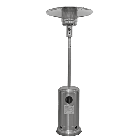 Dellonda 13kW Stainless Steel Commercial Gas Outdoor Garden Patio Heater, Wheels - DG2 - DG2 - Sealey Tools UK - Workshop Tool Storage