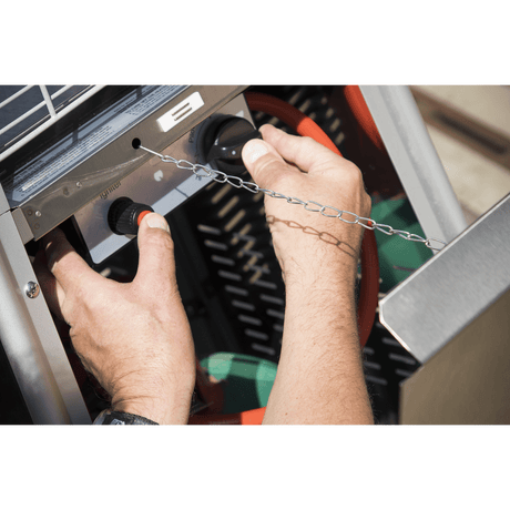 Dellonda 13kW Stainless Steel Commercial Gas Outdoor Garden Patio Heater, Wheels - DG2 - DG2 - Sealey Tools UK - Workshop Tool Storage