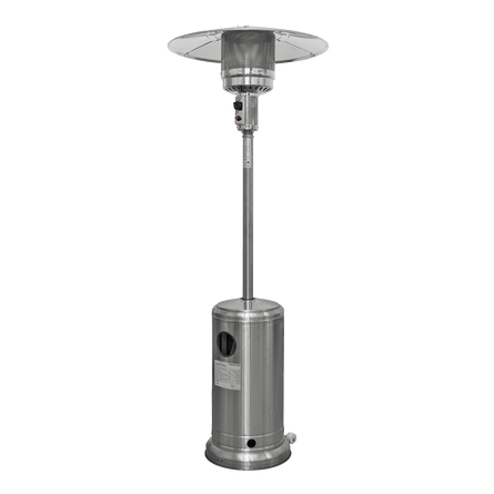 Dellonda 13kW Stainless Steel Commercial Gas Outdoor Garden Patio Heater, Wheels - DG2 - DG2 - Sealey Tools UK - Workshop Tool Storage