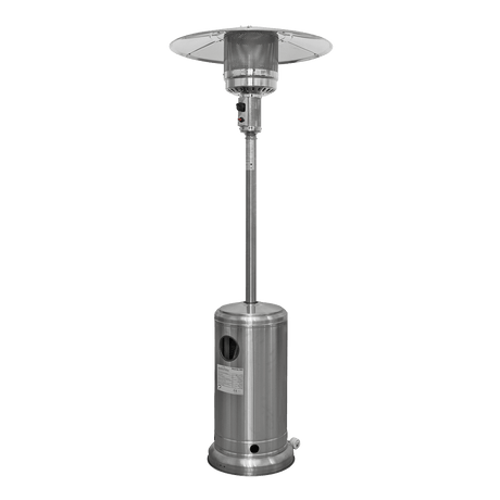 Dellonda 13kW Stainless Steel Commercial Gas Outdoor Garden Patio Heater, Wheels - DG2 - DG2 - Sealey Tools UK - Workshop Tool Storage