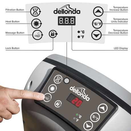 Dellonda 2 - 4 Person Inflatable Hot Tub Spa with Smart Pump - Wood Effect - DL88 - DL88 - Sealey Tools UK - Workshop Tool Storage