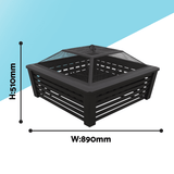 Dellonda 35" Square Outdoor Fire Pit, Black - DG43 - DG43 - Sealey Tools UK - Workshop Tool Storage