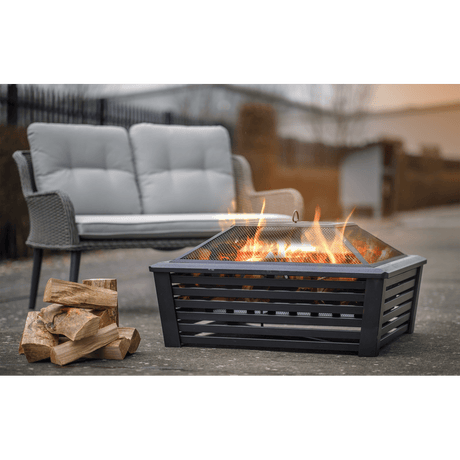Dellonda 35" Square Outdoor Fire Pit, Black - DG43 - DG43 - Sealey Tools UK - Workshop Tool Storage